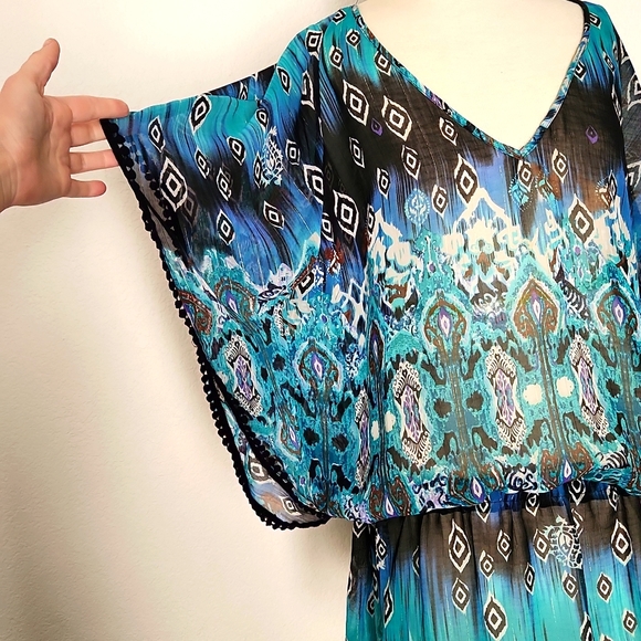 Harlow Zee Women's Embellished Sheer Peplum Blouse - Picture 11 of 12